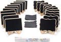 ONUPGO 20 Pack Mini Chalkboards Signs with 1 Liquid Chalk Marker, Small Wooden Chalkboard Labels with Support Easels, Place Cards Food Signs Blackboards for Table Numbers, Weddings, Party Decoration