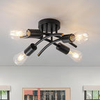 WILON Semi Flush Mount Ceiling Light Fixture, Modern Flush Mount Ceiling Lights, Matte Black 4-Light Sputnik Ceiling Light Fixture with E26 Bulb Base for Hallway Farmhouse Kitchen Bedroom