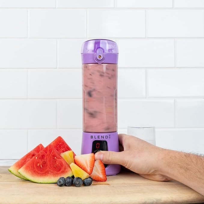 BLENDi Pro+ Portable Blender (17.5oz, Purple) – Powerful 120W Motor, USB-C Rechargeable, Cordless Personal Blender Smoothies, Shakes & More – BPA-Free, Self-Cleaning, Travel-Friendly (NEW)