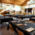 Black Plastic Table Cover Roll - 54IN x 300FT, Table Cloth for Rectangle Table with Slide Cutter, Plastic Table Cloth Disposable with Cut-to-Size Design for Weddings, Banquets, Parties