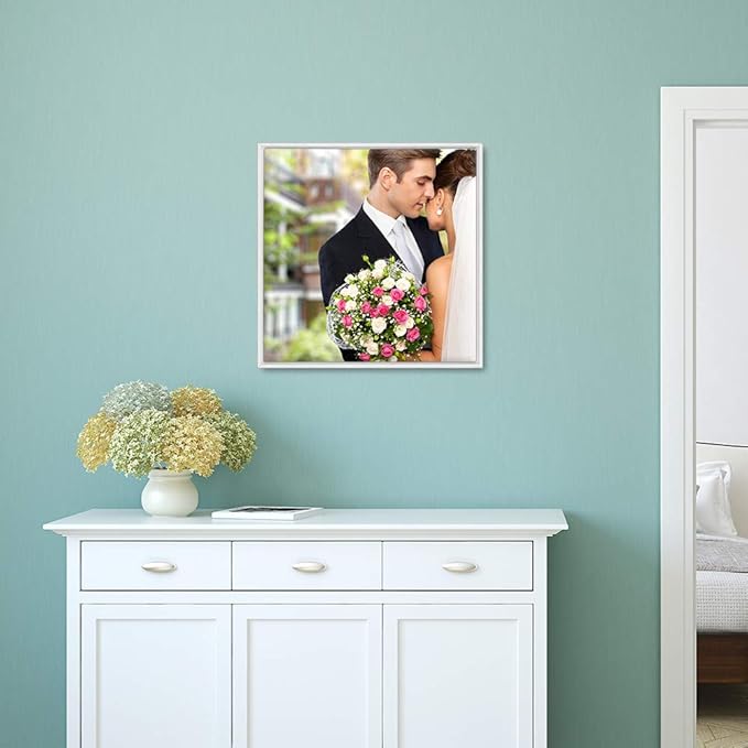 wall26 Framed Custom Canvas Wall Art for Living Room, Bedroom Canvas Prints for Home Decoration Ready to Hang - 16"x16", White Frame