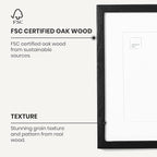 Opposite Wall - 16x16 in - Black Solid Oak Wood Picture Frame - Lightweight, Versatile & Shatterproof - Wall Hanging Poster or Photo Frame - Wall Decor for Office, Gallery & Home - 2 Pack