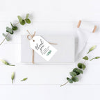 Andaz Press 100-Pack Thank You for Celebrating with Us Favor Tags Minimal Eucalyptus Cardstock Gift Tags with Bakers Twine for Wedding Baby Shower Bridal Shower Birthday Party Favors 2 x 3.75-Inches