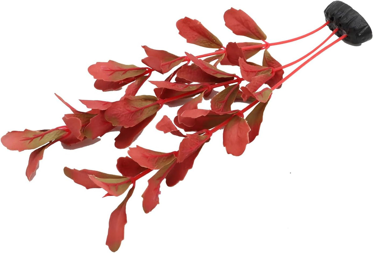 2-Pack 12 Inch Aquarium Silk Aquarium Plants, Artificial Plastic Plant for Small Tank, Goldfish, Fish Hides (Red, 12 Inch)