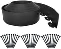 Landscape Edging 33FT,Garden Edging Borders [Extra Tall 4IN High] Flexible Lawn Edging Kit with 30pcs Stakes,Mini Plastic Fence for Landscaping Yard Flowerbeds,Grass-Black