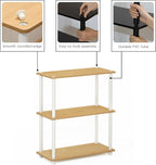Furinno Turn-N-Tube Display Rack, 3-Tier Single, Beech