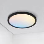 ASD LED 9" Round Flush Mount Ceiling Light Fixture, Low Profile Surface Lighting | 5CCT, Dimmable, Ultra-Thin, ETL Listed | 18W 1660LM 2700-6000K 120V | Kitchen, Bedroom, Hallway Lamp | Black