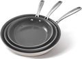 Cookware Set Nonstick Frying Pans, 8,9.5,11 inches Ceramic Non Stick Skillets, Egg Fry Pans for Cooking,PTFE,PFOA,PFAs Free,Oven&Dishwasher Safe,Ash Grey