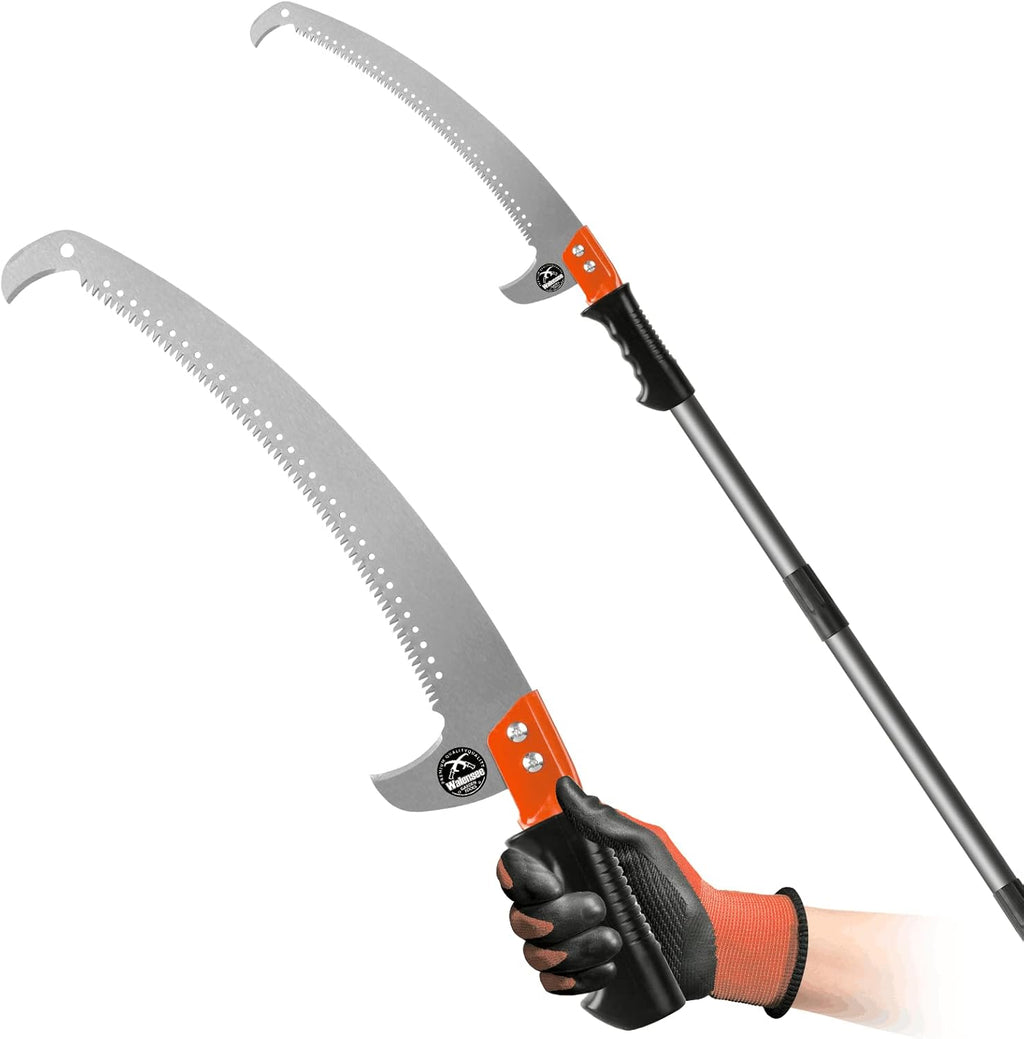 Walensee Pole Saws for Tree Trimming 10FT Lightweight Manual Stainless Steel Extension High Pole Pruning Pole Saw with Blade for Trimmer Branches Pole Cutter Pole Pruner at Forestry Yard Garden Patios