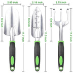 Garden Tools Set, 3 Pack Heavy Duty Gardening Tools Set Include Garden Shovel, Transplant Trowel and Hand Rake with Ergonomic Non-Slip Handle, Aluminum Alloy Lawn and Garden Hand Tools for Planting