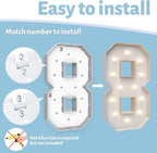 4FT Marquee Light Up Numbers 8,Party Decoration Large Marquee Light Up Letters with Weighted Water Bag,Pre-cut Foam Board Set Can Be Used for Birthdays,Weddings,Baby Anniversaries