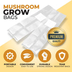 40 Pack, Mushroom Grow and Spawn Bags - Extra Thick Polypropylene Material, Tear Resistant - Size 13" x “4 x “4 with 0.2 Micron Filter Breathable - Spawn Rye