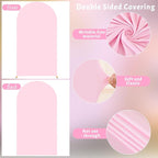 6FT Pink Arch Backdrop Cover - Polyester Fitted Wedding Arch Stand Covers Round Top Chiara Arch Backdrop Cover for Birthday Party Banquet Photo Background Decoration