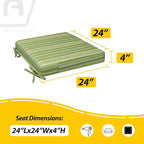 AAAAAcessories Outdoor Seat Cushions for Chairs, Waterproof, Fade-Resistant, 24" x 24" x 4", Patio Furniture Replacement Cushions, Set of 2, Mossy Forest Stripe