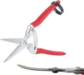 Gardeness 2PCS Pruning Shear Curved Pruning Snip with Stainless Steel Serrated Blade, Screw Micro Tip Gardening Scissor for, Harvesting Fruit Picking, Orange, citrus and Grape