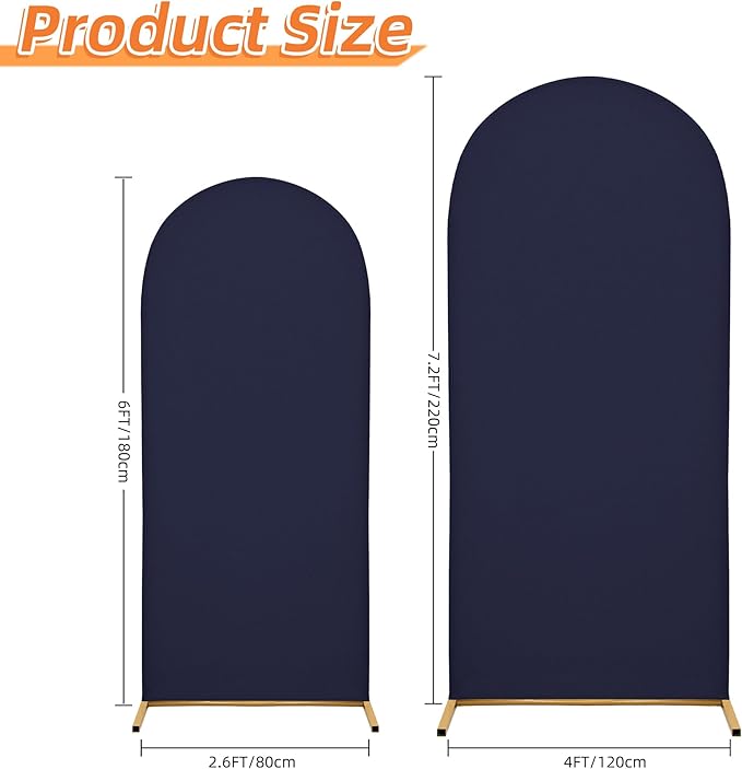 Wedding Arch Cover 7.2FT 6FT Arch Backdrop Cover Spandex Fitted Arch Cover for Round Top Chiara Backdrop Stand Covers for Wedding Birthday Party Baby Shower Banquet Ceremony Decoration