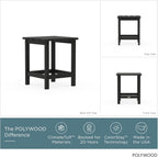POLYWOOD Long Island 18" Side Table, Black