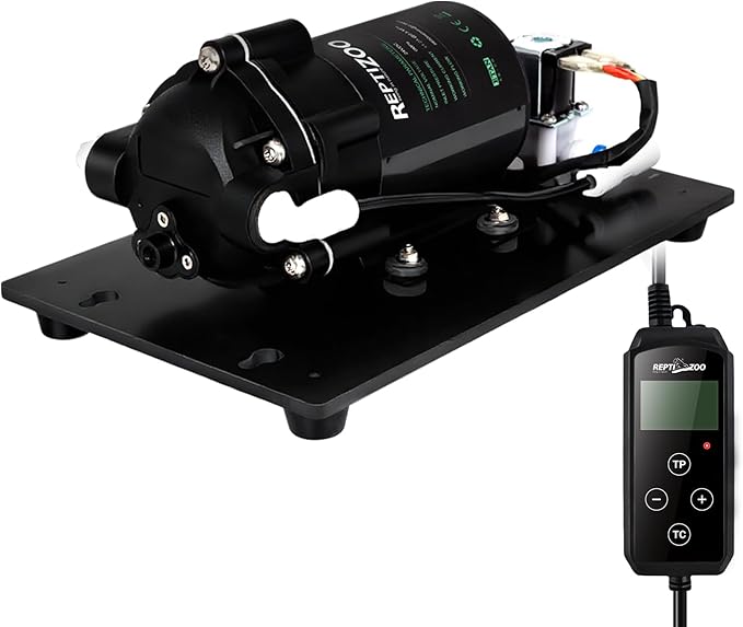 REPTI ZOO Misting System with Timer, Reptile humidifier with 4 Spray Nozzles & 2 Drip Nozzles, Low Noise Self-Priming Pump, Mister System for Reptile Amphibians Habitat, Botanical Gardens