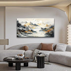 hyidecorart Framed Canvas Wall Art For Living Room Large Size Wall Decorations For Office Bedroom Wall Decor Mountain Landscape Wall Paintings Abstract Wall Pictures Modern Artwork Home Decor 24X48