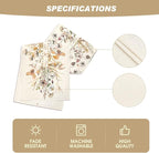 Artoid Mode Wildflower Leaves Floral Fall Table Runner, Autumn Thanksgiving Kitchen Dining Table Decoration for Indoor Outdoor Home Party 13x90 Inch