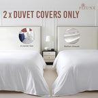 Pizuna Pure 100% Cotton Duvet Cover Queen Size 1 PC, Luxurious 400 Thread Count Long Staple Cotton Duvet Cover, Soft Sateen Weave Comforter Cover, Button Closure (White Duvet Cover Only, Queen)