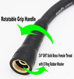 Hybrid Lead In Garden Hose 5/8 IN. x 10 FT, Heavy Duty, Lightweight, Flexible with Rotatable Grip Handle and Solid Brass Fittings