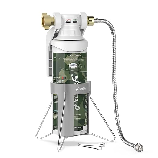 FRIZZLIFE RV Water Filter-NSF/ANSI 53&42 Certified Inline Hose Filter for RV-0.5 Micron High Water Pressure, Reduce Chlorine, Lead, Heavy Metals, Odors - for Marine, Camper, Garden, MV99