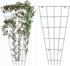 Green PVC Pot Trellis 57''x31.5 Metal Plant Stakes for Climbing Plants Pack of 2