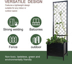 Zhongma 15.75 x 15.75 x 55 in Raised Garden Bed with Trellis,Heavy Duty Plant Box for Climbing Plants with Drainage Hole, Metal Lattice Planter Gardon Box with Inner Fabric Liners.