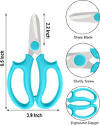 Flower Scissors - 12 Pcs Stainless Steel Flower Shears, Garden Plant Floral Shears for Fresh Flowers Stems (Blue, Green, Pink, Violet)