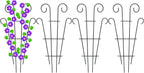 4 Pack 23'' Metal Garden Trellis for Climbing Plants Outdoor, Indoor Plant Trellis Support for Potted Plants, Rustproof Pot Trellis for Houseplant Flower Vines Ivy, Wave Shape, Black