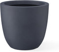 Kante 18 Inch Dia Round Concrete Planter, Indoor Outdoor Large Plant Pot with Drainage Hole and Rubber Plug for Home Patio Garden, Charcoal