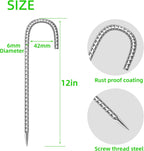 40 Pack Ground Garden Rebar Stakes Rebar 12 Inch Anti-Rust Galvanized Steel J Shape Hook Heavy Duty Ground Anchors for Tents, Position Kits,Fences, and Trampolines Landscape Fabric