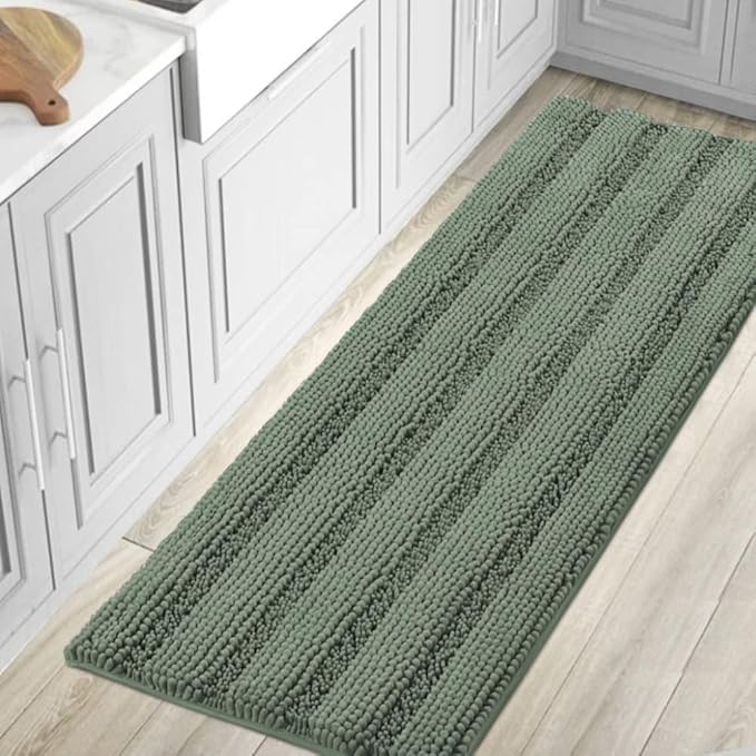 H.VERSAILTEX Bathroom Rugs Bath Mat Runner Rug Non Slip Kitchen Rug Extra Long Bath Rug Runners Oversized 59" x 20" Absorbent Washable Dry Fast Plush Area Rug for Bathroom/Bedroom - Green Bay
