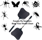 Foxany Telescopic Fly Swatters, Durable Plastic Fly Swatter Heavy Duty Set, Flyswatter with Stainless Steel Handle for Indoor/Outdoor/Classroom (2 Pack)