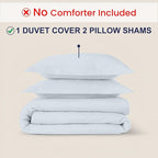 Kotton Culture 3 Pc King Size Duvet Cover Set- 100% Egyptian Cotton Sateen 600 Thread Count Ultra Soft Premium Durable Comforter Cover Zipper Closure & Corner Ties (Blue Sky, King 102"x94")