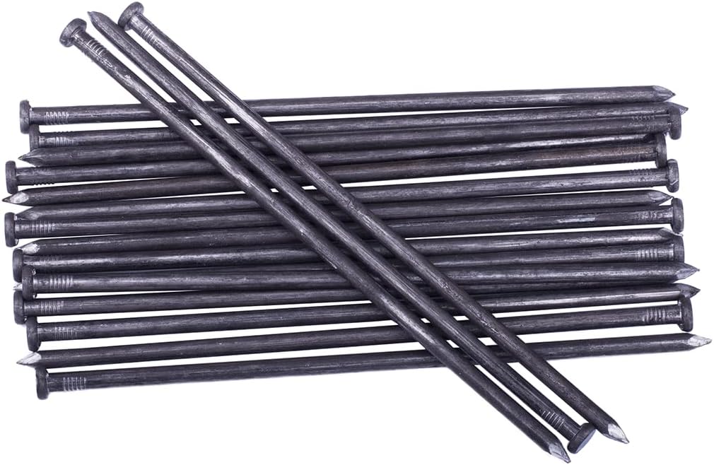 Metal Landscape Edging Anchoring Spikes, 100PCS 10 Inch Landscape Paver Edging Anchoring Spikes for Artificial Turf, Weed Barrier, Tent Spikes, Camping (100)