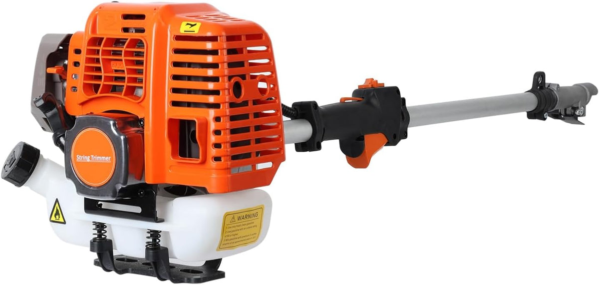 52cc 2 Stroke Gas Weed Wacker, Multi-Functional Gas Powered Brush Cutter, 5 in 1 Tool Weed Wackers, Cordless Hedge Trimmer, Gas Weed Wacker Yard Care Tools, Lightweight Weed Eater Orange