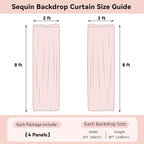 Sugargirl Navy Blue Sequin Backdrop Curtain 4 Panels 2FTx8FT Glitter Navy Blue Background Drapes Sparkle Photography Backdrop for Party Wedding Birthday Wall Decoration
