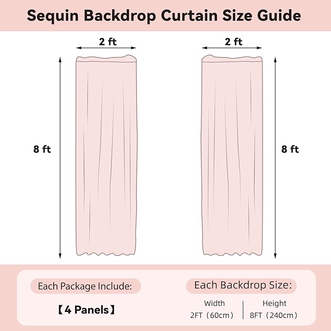 Sugargirl Navy Blue Sequin Backdrop Curtain 4 Panels 2FTx8FT Glitter Navy Blue Background Drapes Sparkle Photography Backdrop for Party Wedding Birthday Wall Decoration
