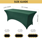 10-Pack 6ft Spandex Table Covers for Rectangle Standard Folding Tables - Wrinkle Resistant Stretch Tablecloths - Ultimate Fitted Table Protector for Parties, Banquet, Wedding