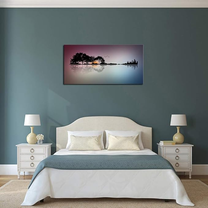 DZL Art A72650 Guitar Wall Art Canvas prints for bedroom living room bathroom Wall Decor kitchen artwork Guitar Island Canvas Prints Man Cave Music Lover Gift
