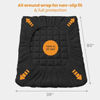 MATBEBY Twin XL Mattress Pad - Cooling Breathable Mattress Topper, Quilted Fitted Mattress Protector, Pillow Top Mattress Cover with 8-21" Deep Pocket, Soft, Machine Washable, Black, Twin Extra Long