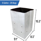 A.A 5 Gallon Grow Bags Black and White Poly Nursery Bags for Plants, Tree Grow, Greenhouse (25 Pack)