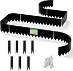19.7Ft.Galvanized Steel Landscape Edging(6-Pack)-5"x39.4" Metal Garden Edging,7 Clips&Gloves,Hammer-in,No Dig,Rustproof,for Landscaping,Tree Rings,Garden,Yard&Pathway–Black