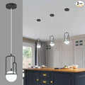 5 Inch Modern Black Pendant Light Globe Pendant Light Fixture Mid Century Pendant Lighting for Kitchen Island Dining Room Living Room Bedroom(3 Pack)