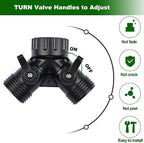1/2 Inch Drip Irrigation Hose to Faucet Adapter for Drip Irrigation Tubing (.520" ID,.600" – .650" OD), 2 Way Y Water Splitter Connector for 3/4" Inch Garden Hose Spigot Faucet Bib