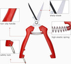 Sanung 2 PACK Straight Stainless Steel Pruning Shears, Hand Pruner Garden Trimmer Scissors with PVC Handle Safety Lock, Ideal for Gardening, Tree Trimming