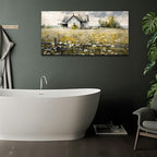 FUHAIHUA Framed Wall Decor Living Room Aesthetic Canvas Wall Art For Bedroom Office Wall Decorations Rural Landscape Paintings Farmhouse Watercolor Pictures Mural Artwork Room Home Decor 20x40 In