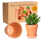 TKSCUSR 3 Inch Terracotta Pots with Saucer-20 Pack，Cactus Terra Cotta Flower Pot with Drainage，Succulent Nursery Clay Pots Great for Plants,DIY Crafts, Wedding Favor